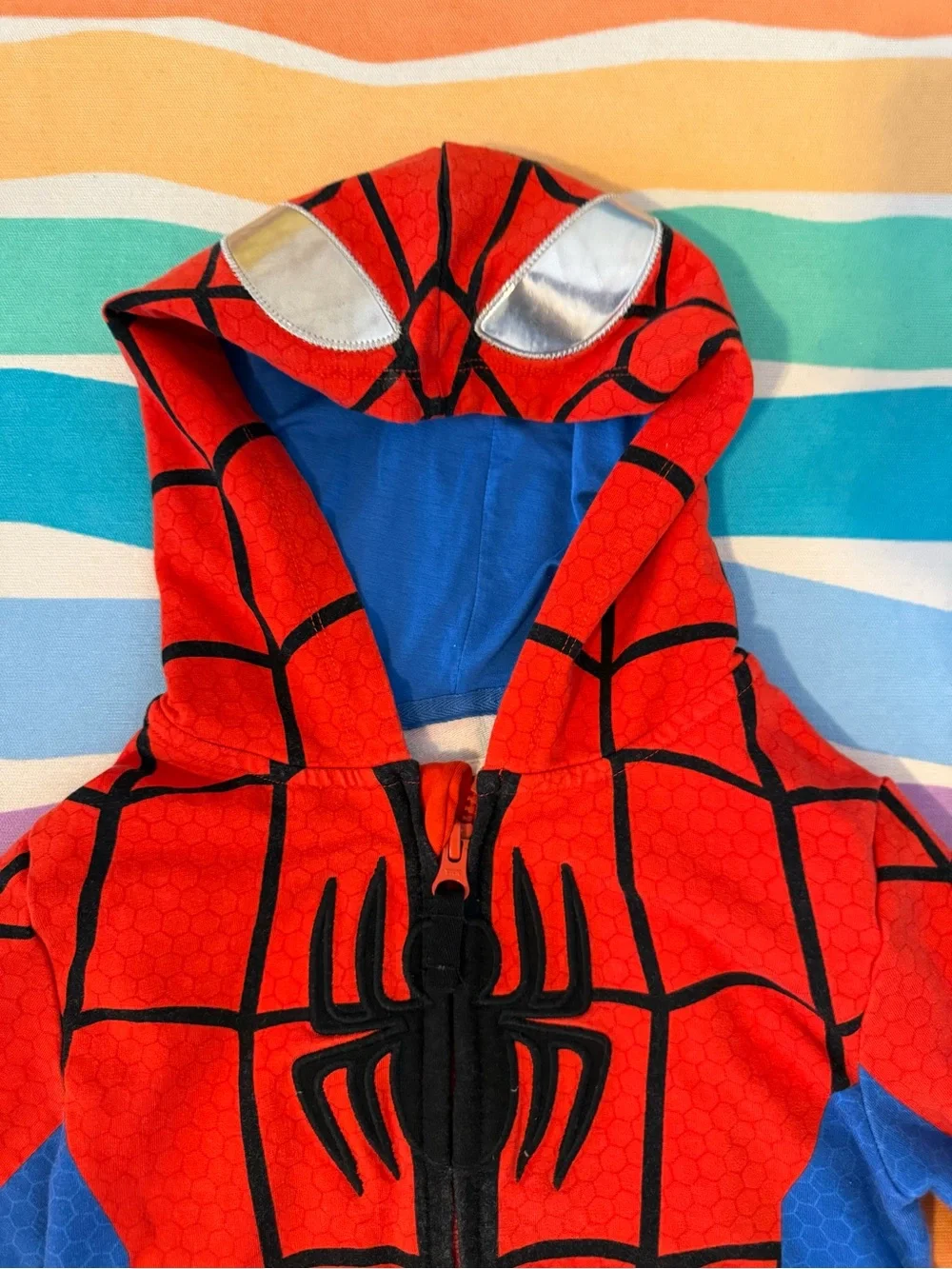 Little Sleepies x Marvel Red and Blue Spider-Man Kids Hoodie Jacket